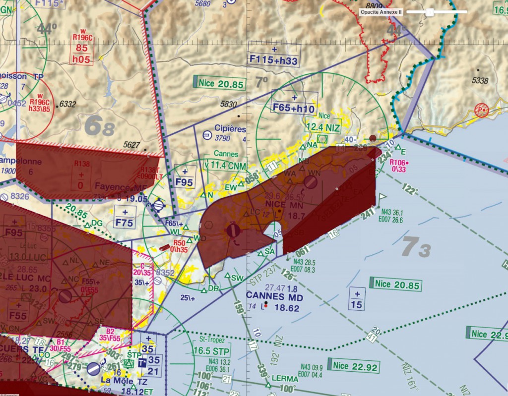 Carte aero Nice cannes